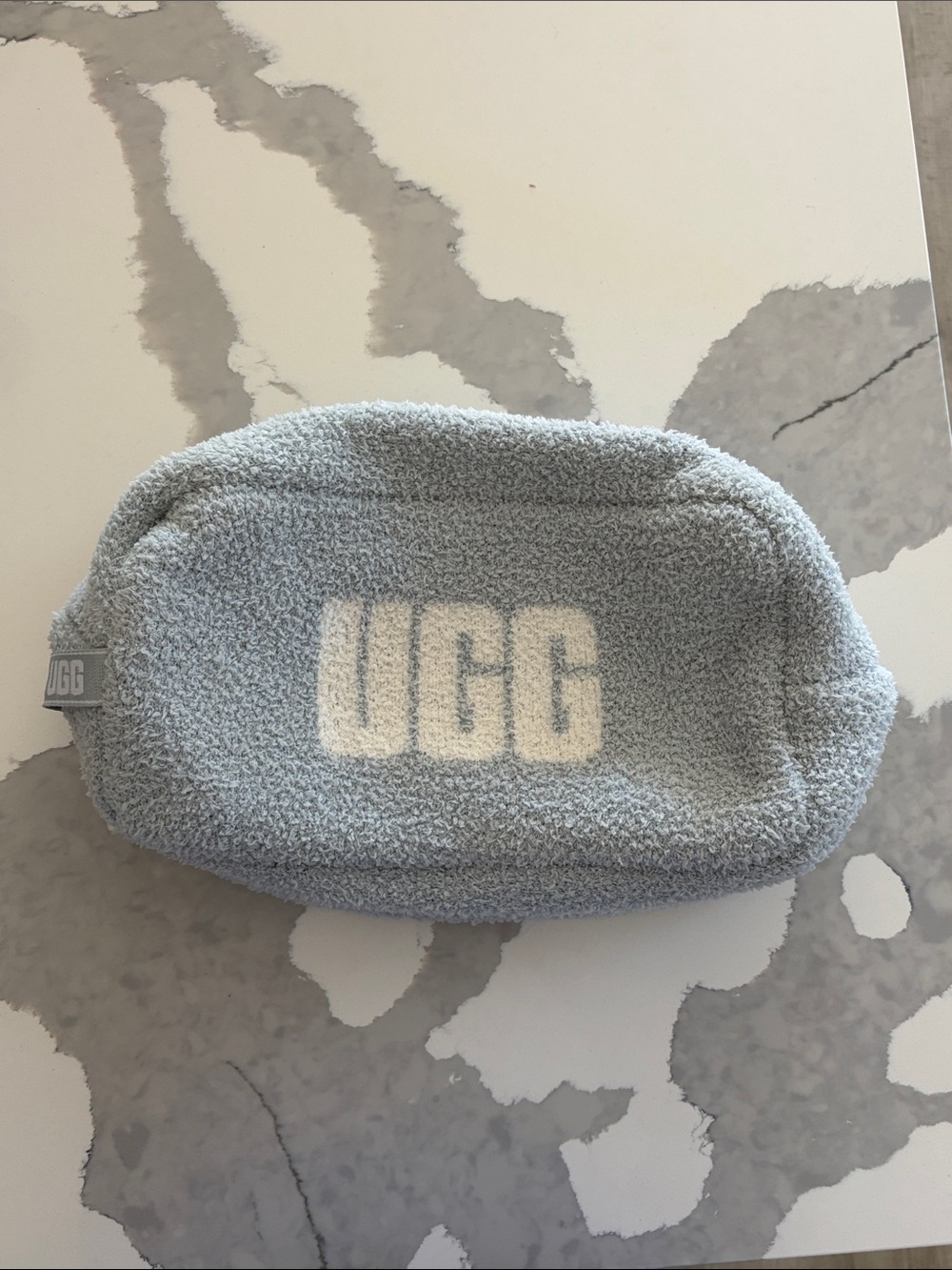 UGG Light Blue Bode Carrying Pouch Sherpa Cosmetic Bag in Ocean Mist